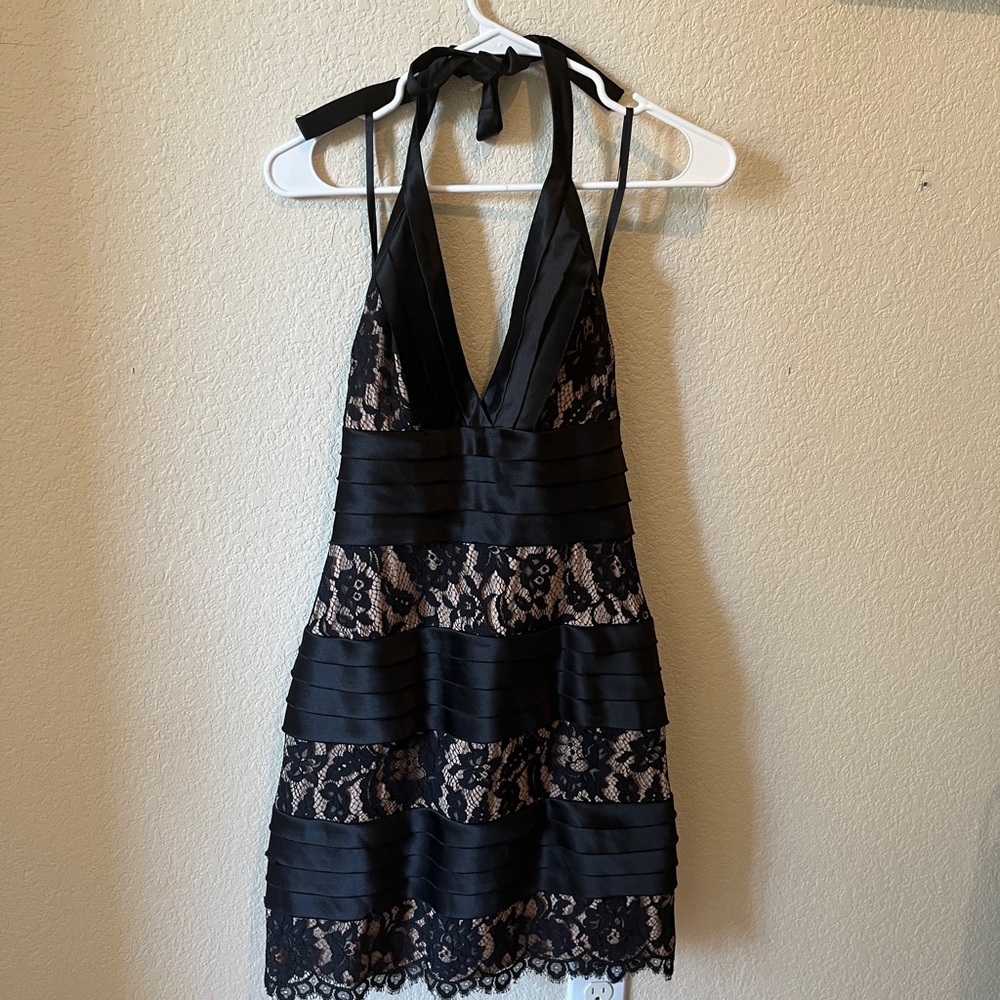 BCBG lace open back dress